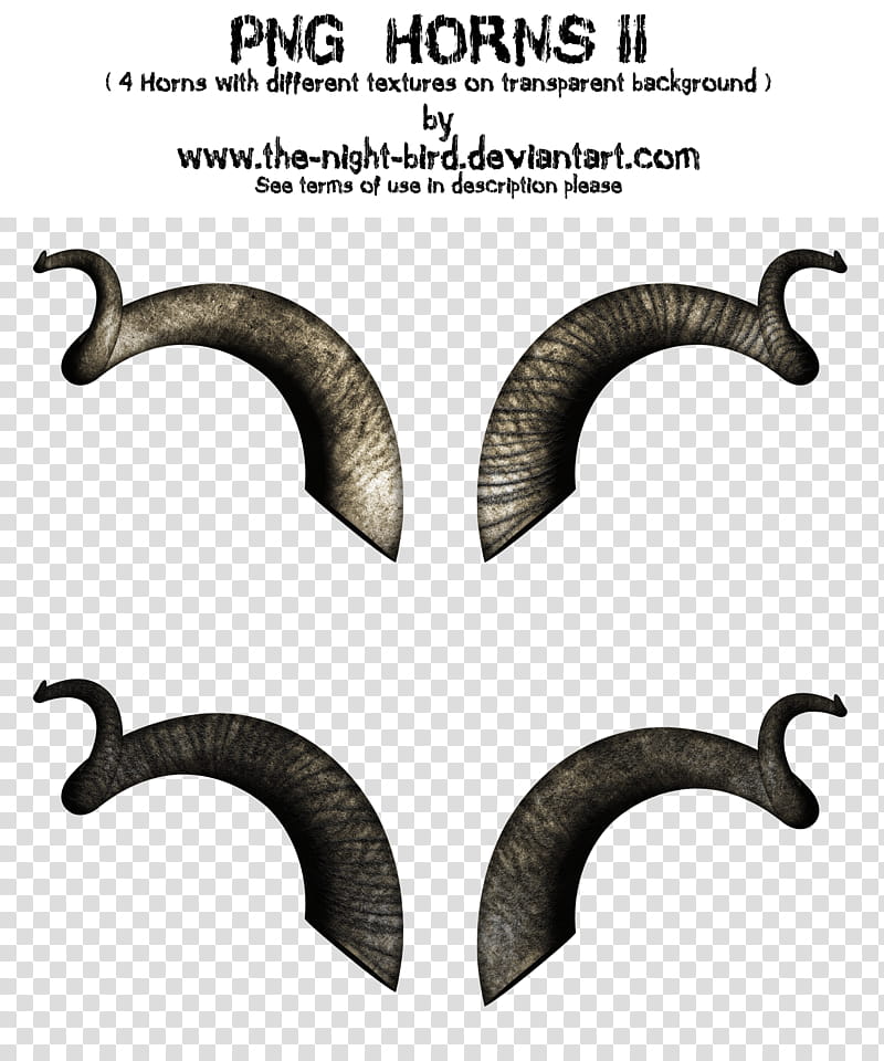 HORNS II, ram antlers with text overlay transparent background PNG clipart