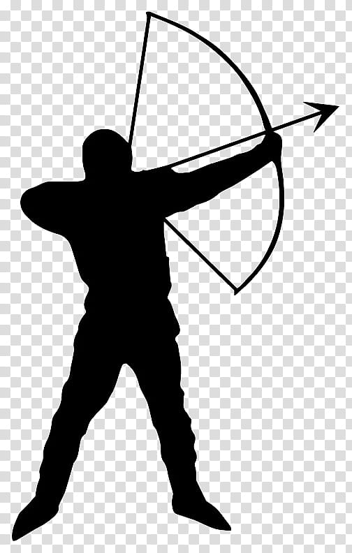 Bow And Arrow, Archery, Silhouette, Mounted Archery, Cold Weapon, Coloring Book transparent background PNG clipart