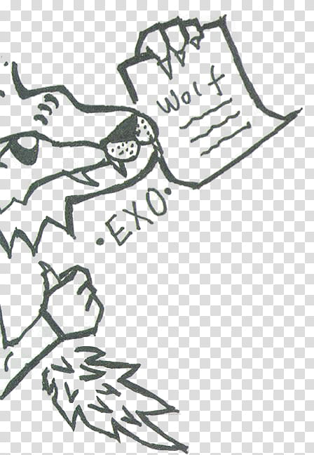 Xoxo , sketch of wolf transparent background PNG clipart