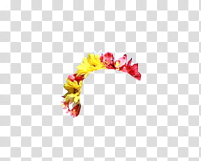 K, red and yellow floral crown transparent background PNG clipart