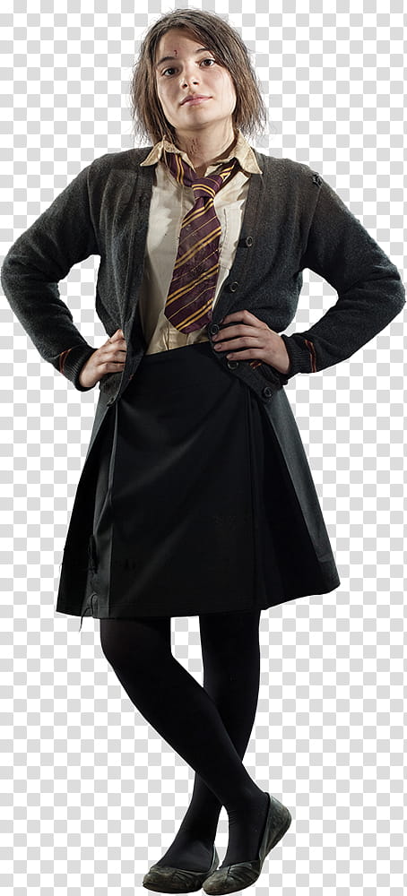Potter , woman wearing school uniform with hands akimbo transparent background PNG clipart