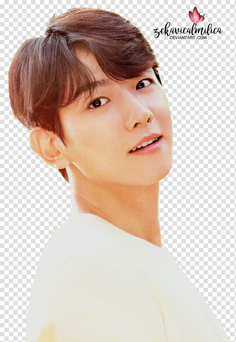 EXO Nature Republic, opened-lips man wearing white shirt transparent background PNG clipart
