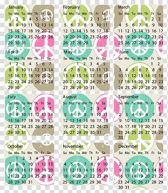 Cool Calendars , white and multicolored  calendar transparent background PNG clipart