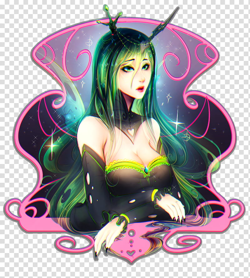 human Chrysalis, girl anime character in green and black dress illustration transparent background PNG clipart