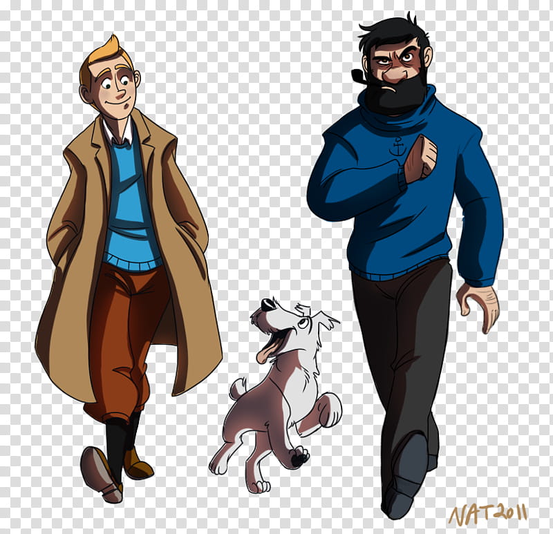 Tintin, man in blue sweater transparent background PNG clipart