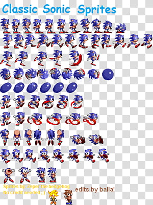 Sonic Hd Sprite By Moongrape - Sprite Game 2d PNG Transparent With