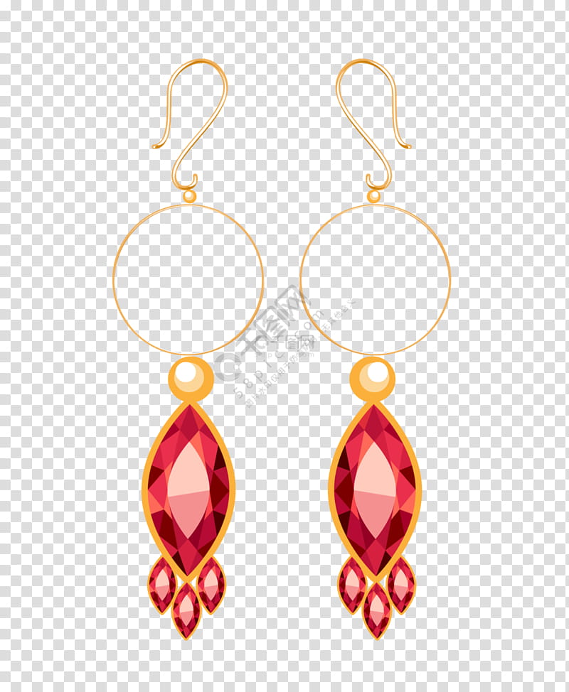 Cartoon Earrings Clipart PNG Images, Cartoon Hand Painted Earrings Are  Luxurious, Earring, Gem, Vector Illustration PNG Image For Free Download