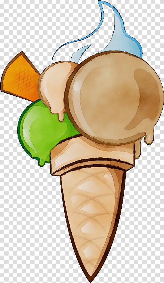 Ice Cream Cone, Watercolor, Paint, Wet Ink, Ice Cream Cones, Italian Ice, Sundae, Chocolate Ice Cream transparent background PNG clipart