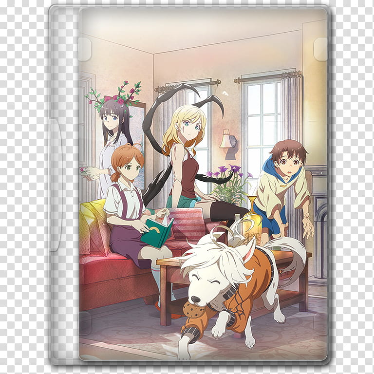 Anime  Spring Season Icon , Jikken-hin Kazoku; Creatures Family Days, man and woman anime characters transparent background PNG clipart