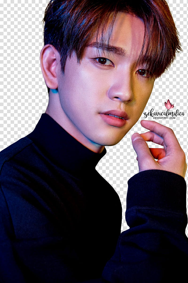 GOT Jinyoung Eyes On You, man wearing black turtleneck sweater transparent background PNG clipart