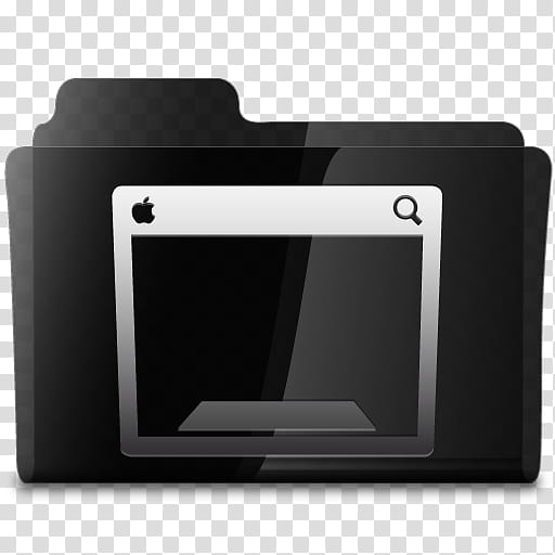 Black Glassy Set, folder icon transparent background PNG clipart
