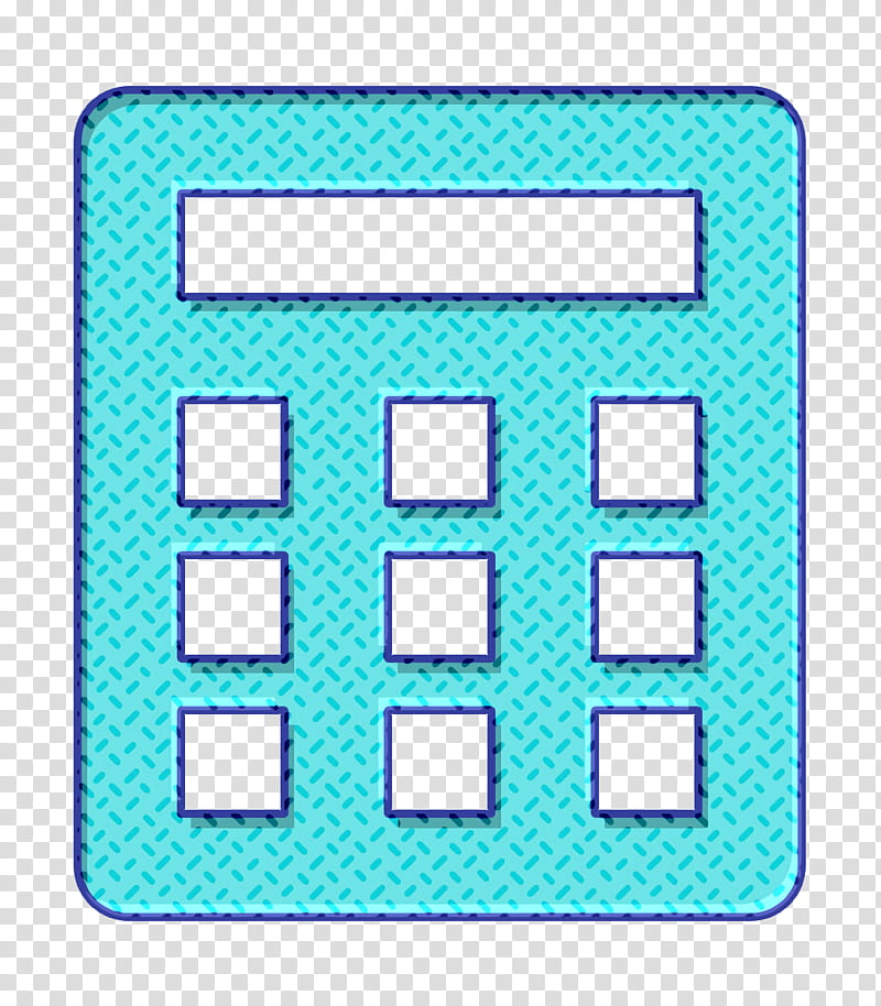 calculator icon, Turquoise, Line, Rectangle, Square transparent background PNG clipart