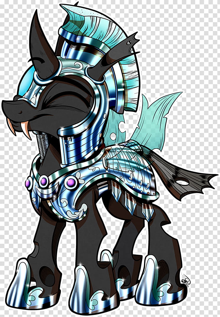 A Change of Careers, black cartoon horse wearing armor art transparent background PNG clipart