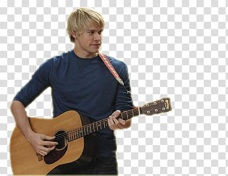 sam evans , man in blue shirt strumming acoustic guitar transparent background PNG clipart