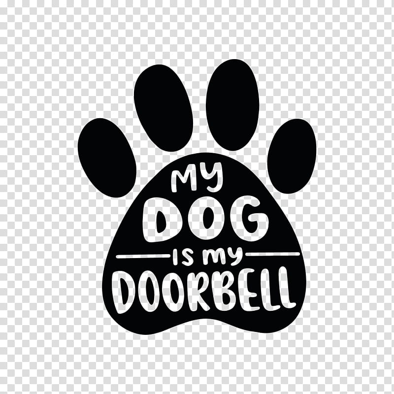 Dog Logo, Paw, Door Bells Chimes, Text, Black And White transparent background PNG clipart