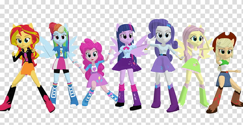 MMD EQG Pony Form (New Update), Equestria Girls characters illustration transparent background PNG clipart