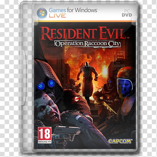 Game Icons , Resident-Evil-Operation-Raccoon-City, Resident Evil Operation Raccoon City games for Windows Live PC DVD case transparent background PNG clipart