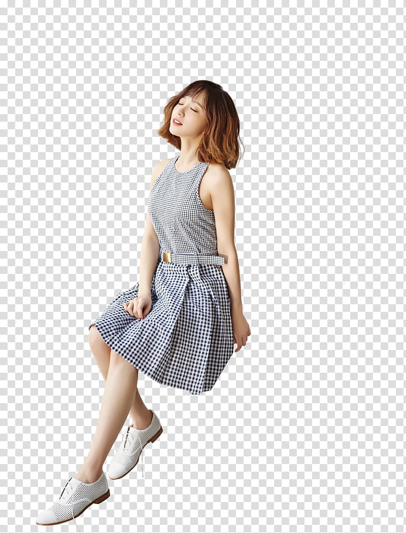 EXID HANI Instyle P, woman wearing blue dress transparent background PNG clipart