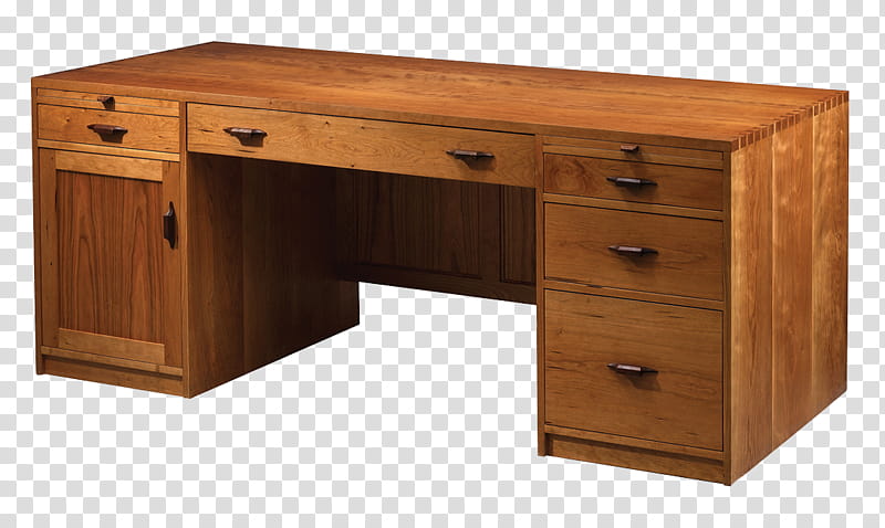 brown wooden desk with drawer transparent background PNG clipart
