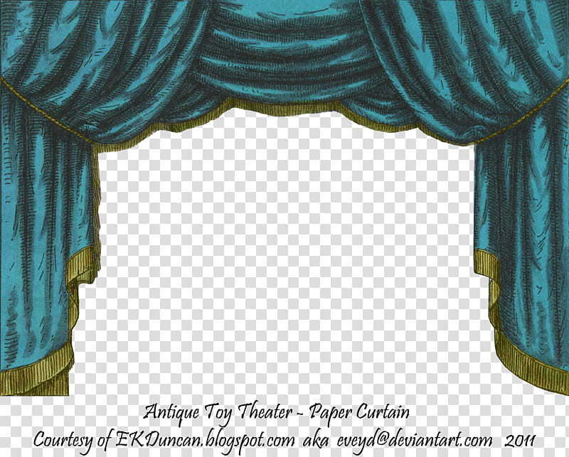 Teal Toy Theater Curtain  transparent background PNG clipart