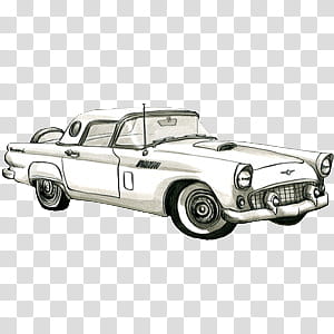 drawings, vintage white car illustration transparent background PNG clipart