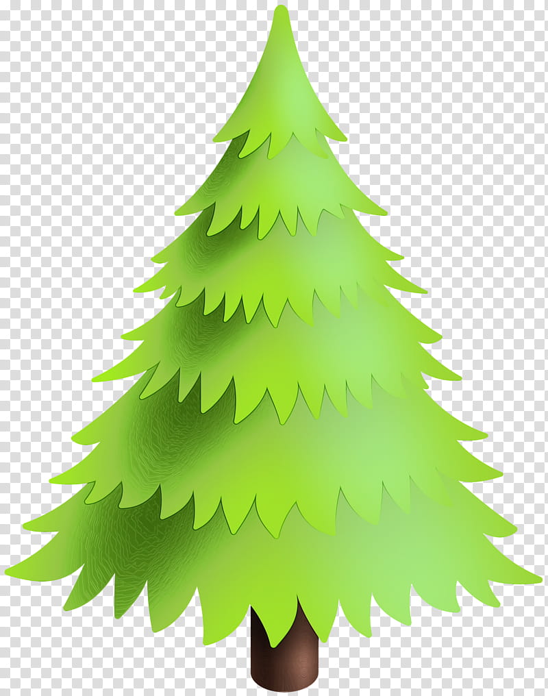 Christmas tree, Watercolor, Paint, Wet Ink, Colorado Spruce, Oregon Pine, White Pine, Green transparent background PNG clipart