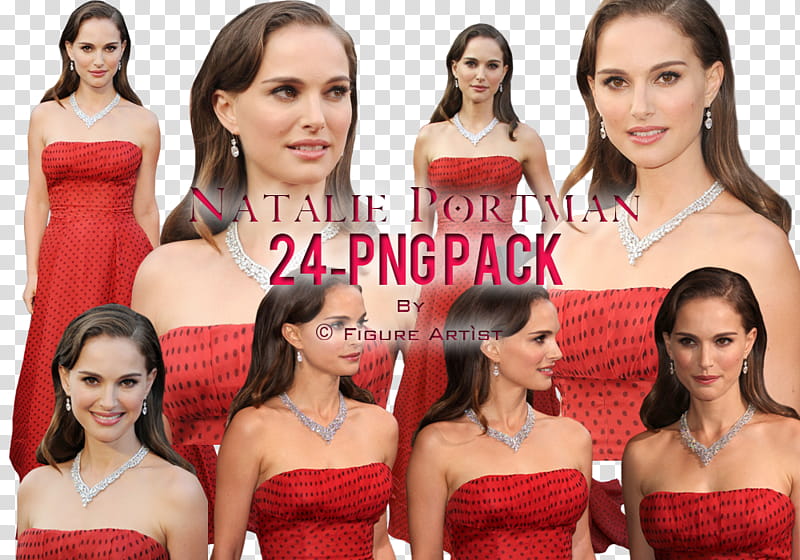 Natalie Portman , Natalie Portman wearing red tube red collage transparent background PNG clipart