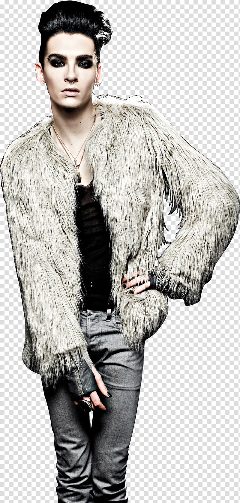 TH , man wearing fur coat transparent background PNG clipart