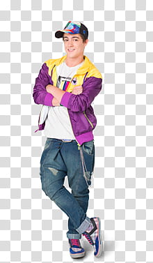 Violetta, man wearing purple and yellow jacket transparent background PNG clipart