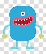 blue and red with one eye character transparent background PNG clipart