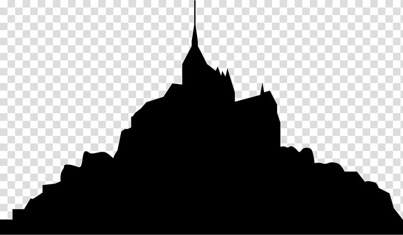 City Skyline Silhouette, Montsaintmichel, Bed And Breakfast, Landmark, Normandy, France, White, Black transparent background PNG clipart