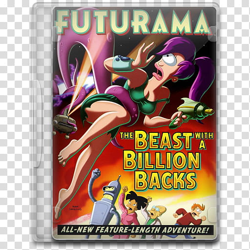 Movie Icon , Futurama, The Beast with a Billion Backs, Futurama The Beast with a Billion Backs DVD case transparent background PNG clipart