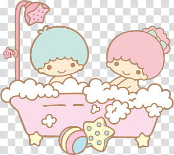 Iconos Little Twin Stars, two babies bathing illustration transparent background PNG clipart