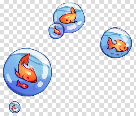 s, several orange fish inside bubbles transparent background PNG clipart