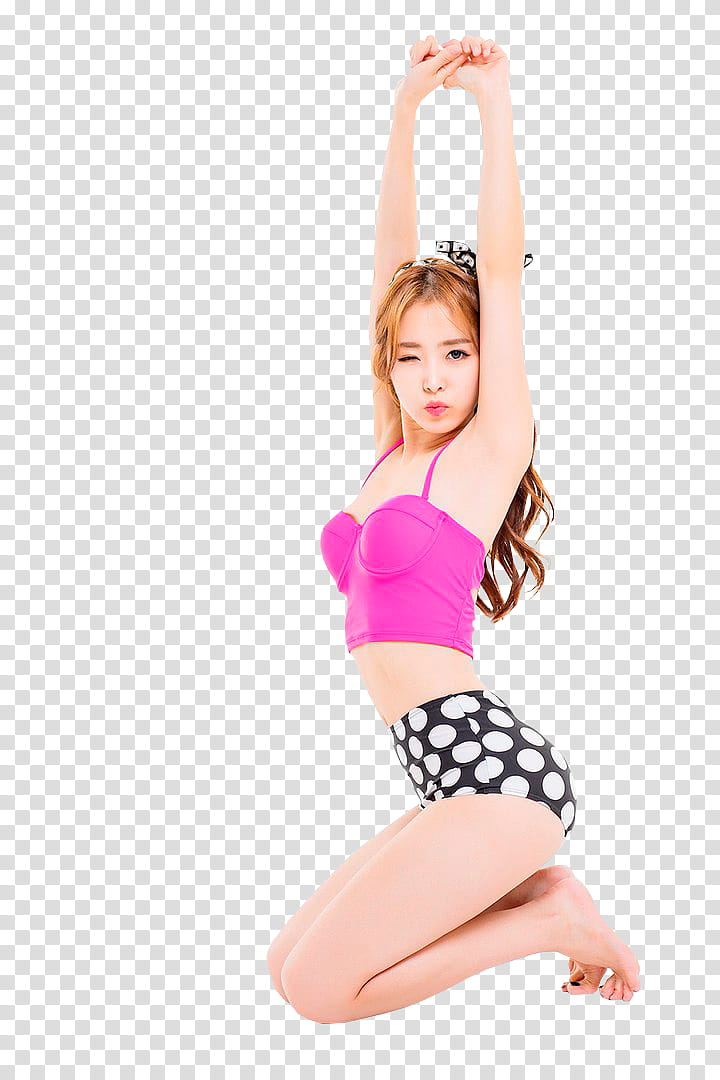 MIN AH YEON, woman raising both arms transparent background PNG clipart