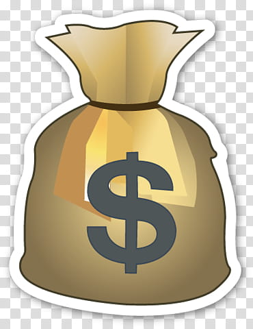 EMOJI STICKER , gold cash pouch transparent background PNG clipart