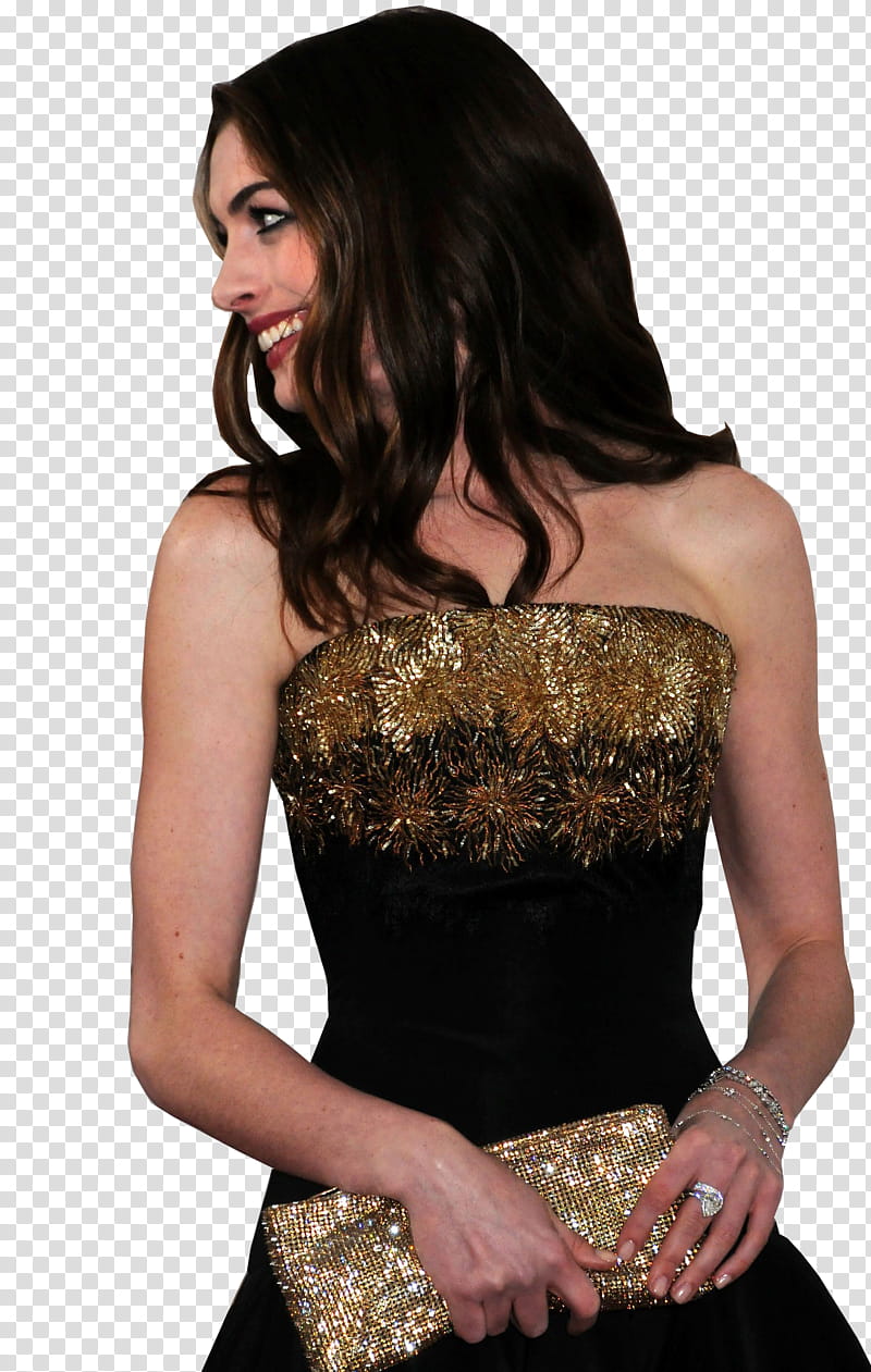 Anne Hathaway Red Carpet transparent background PNG clipart