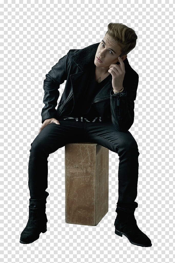 Justin Bieber , Justin Bieber sitting on block transparent background PNG clipart
