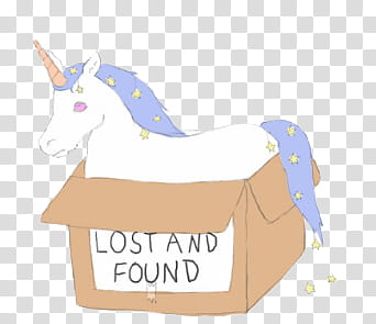 Doodles and Drawing , unicorn in lost and found box illustration transparent background PNG clipart