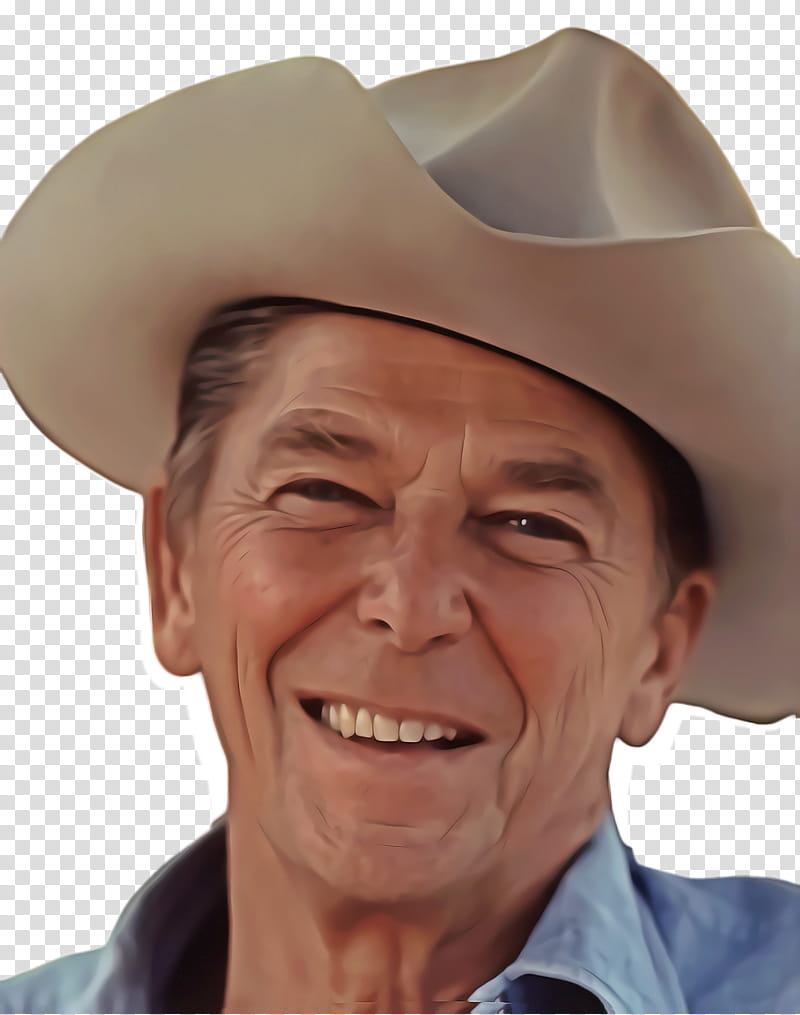 Cartoon Party Hat, Boy, Man, Guy, Male, Person, Ronald Reagan, Cowboy Hat transparent background PNG clipart