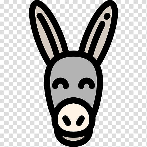 Donkey, Animal, Pixel Art, Black And White
, Snout, Rabbit, Smile transparent background PNG clipart