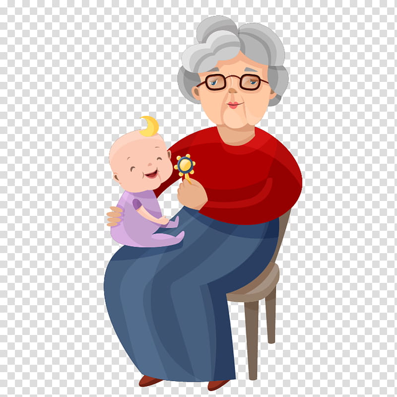 grandmother and granddaughter clipart