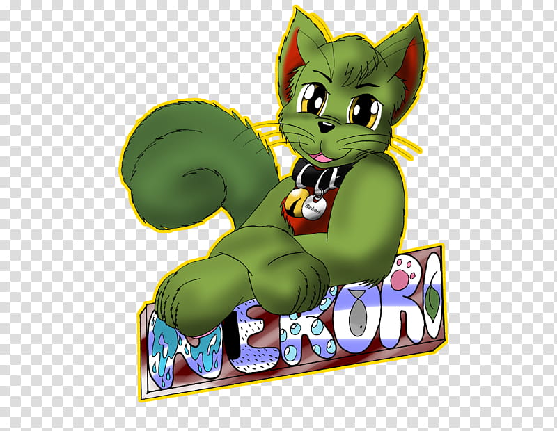 Cartoon Cat, Cartoon, Figurine, Green, Animation, Toy, Tail transparent background PNG clipart