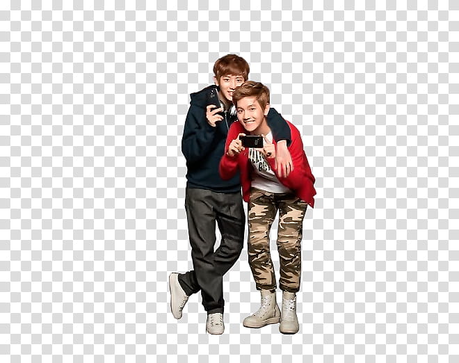 BaekYeol, two male Koreans stars transparent background PNG clipart
