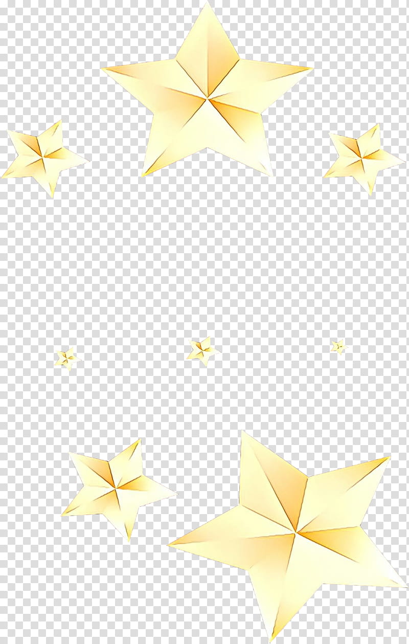 Origami, Cartoon, Yellow, Star, Paper, Plant transparent background PNG clipart