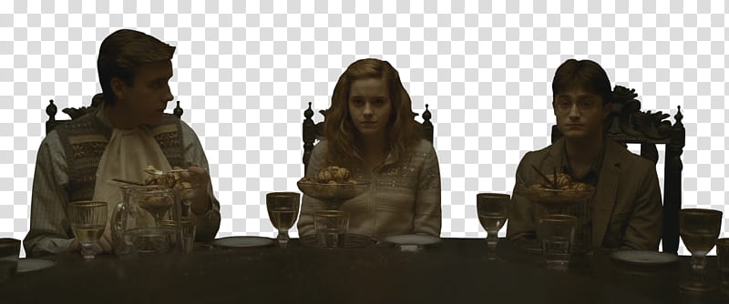 malfoypure k resource , Harry Potter and Hermione Granger sitting beside table transparent background PNG clipart