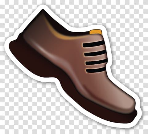 EMOJI STICKER , brown shoe illustration transparent background PNG clipart