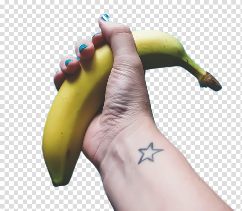 banana family banana fruit finger plant, Hand, Nail, Temporary Tattoo, Food, Thumb transparent background PNG clipart