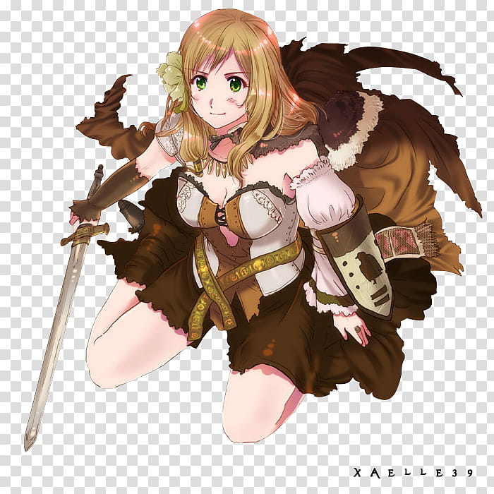Hetalia Hungary render, female character holding sword transparent background PNG clipart