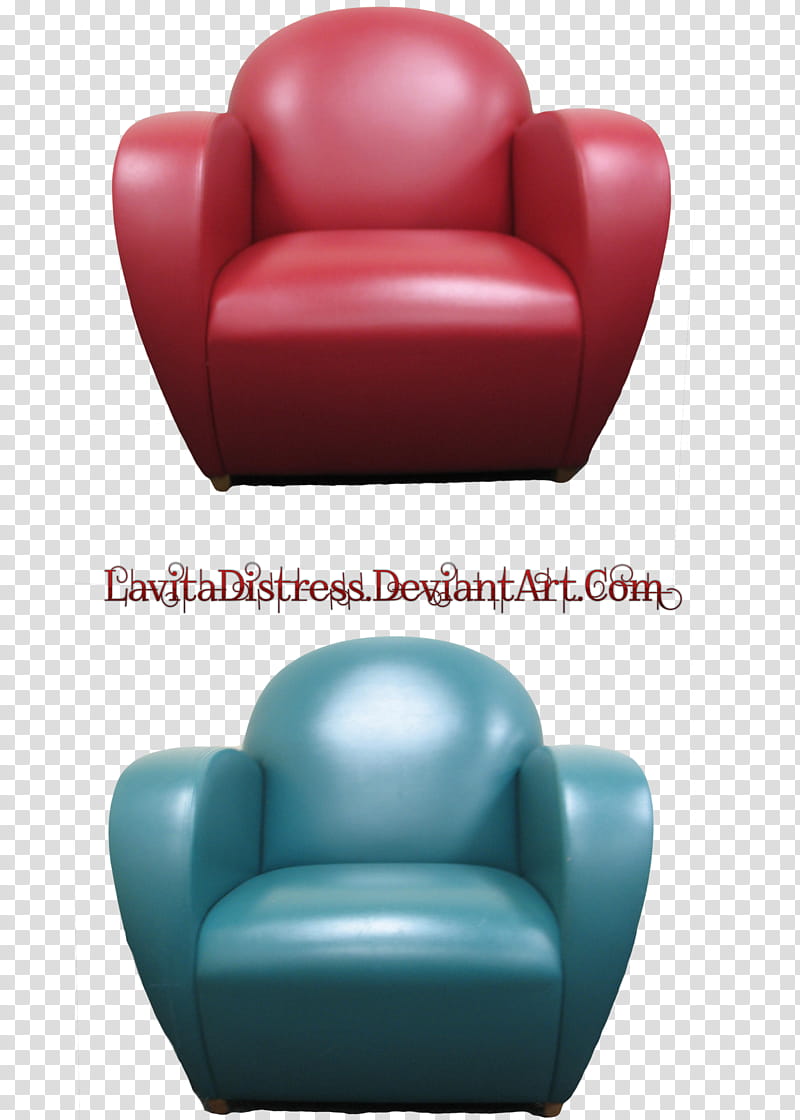 Funky Chairs, blue and red leather sofa chairs transparent background PNG clipart